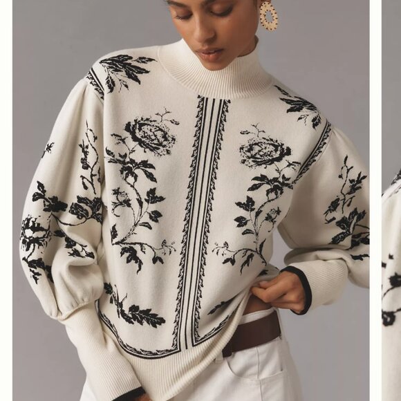 *SOLD* NWT By Anthropologie Ballon-Sleeve Turtleneck Sweater  Size L NWT - Picture 5 of 6